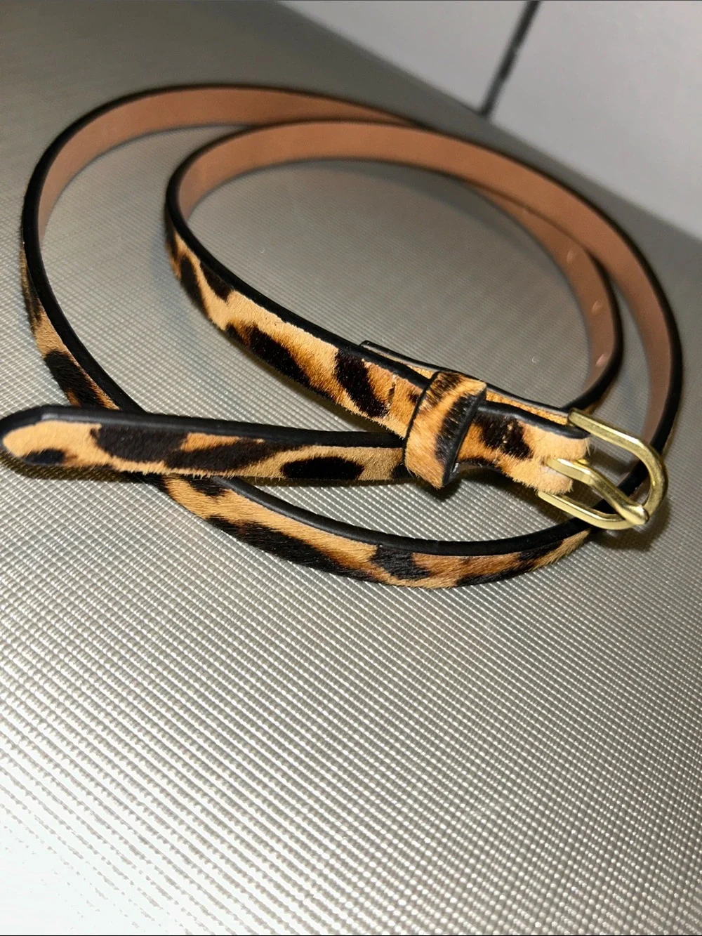 NWOT J.Crew leather faux hair women’s belt - Picture 1 of 4